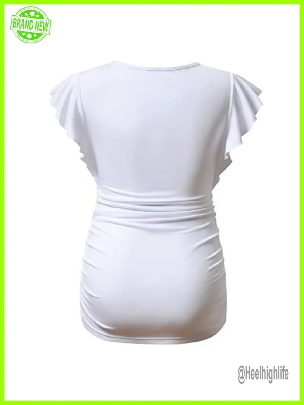 Maternity Tops Short Sleeve Side Ruched T Shirt Pregnancy Casual Tunic